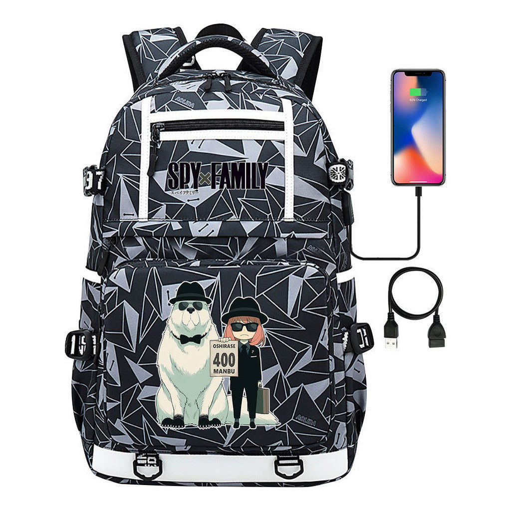 Comic Print Usb Youth Student Backpack For Men And Women, Backpack Leisure Travel