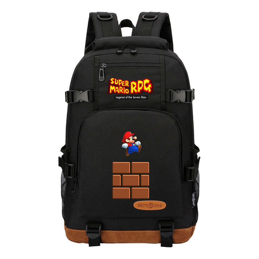 Super Mario Printed Youth Backpack For Leisure Travel Backpack