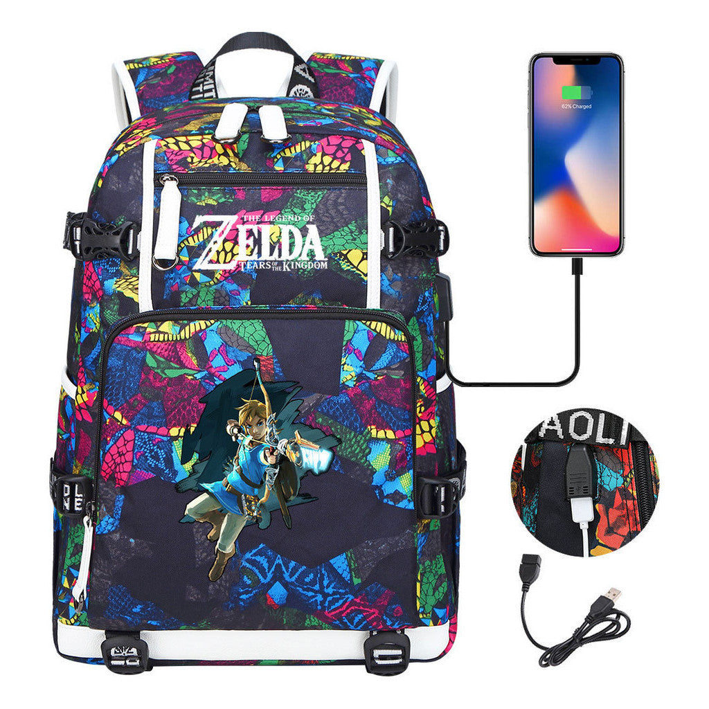 Legend Of Zelda Printed Youth Student Backpack For Men And Women With Large Capacity Leisure Travel Backpack