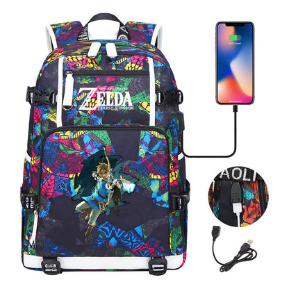 Legend Of Zelda Printed Youth Student Backpack For Men And Women With Large Capacity Leisure Travel Backpack