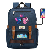 Anime Star Baby Stitch Printed Youth Student School Bag Casual Magnetic Buckle Backpack