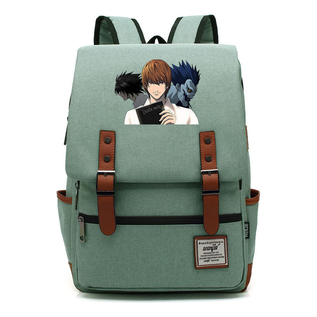 Manga Death Note Youth Student School Bag Men's And Women's Leisure Belt Buckle Backpack