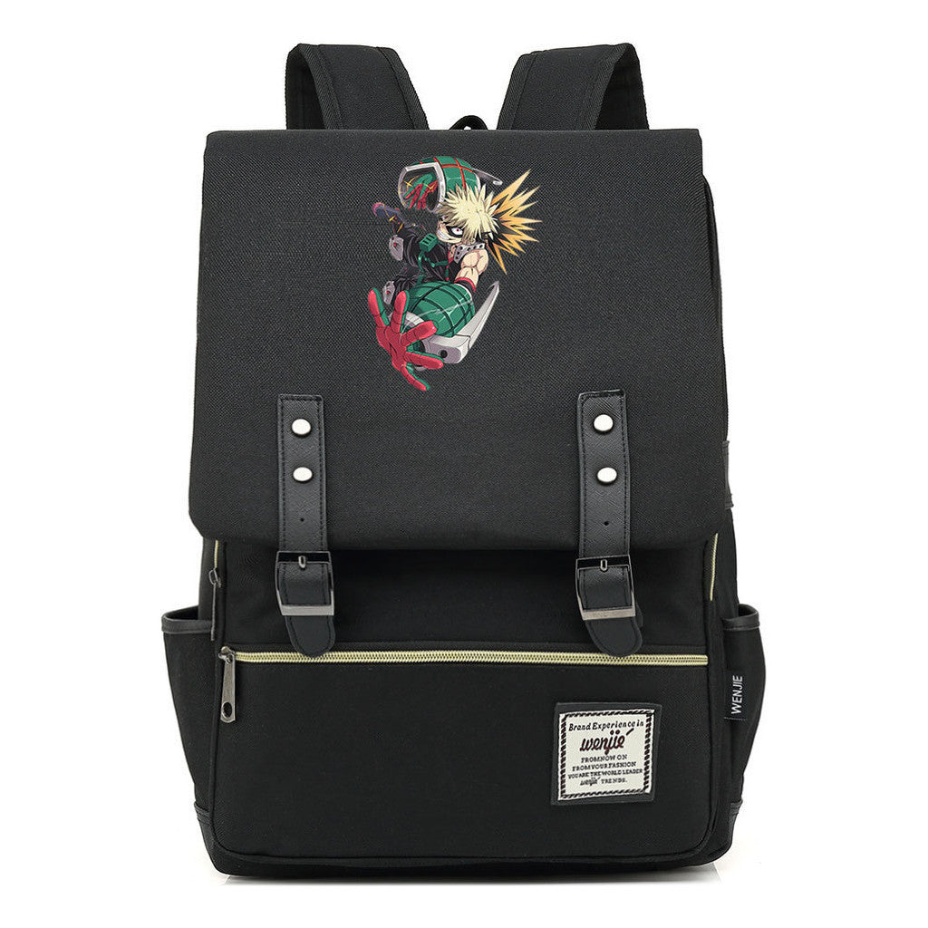 Anime My Heroes Academy Printed Youth School Bag For Men And Women Leisure Belt Buckle Classic Backpack