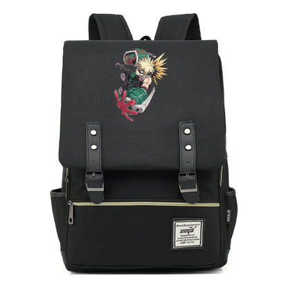 Anime My Heroes Academy Printed Youth School Bag For Men And Women Leisure Belt Buckle Classic Backpack