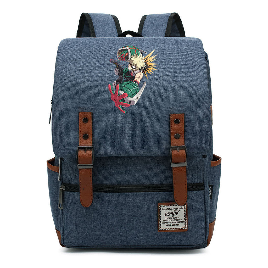 Anime My Heroes Academy Printed Youth School Bag For Men And Women Leisure Belt Buckle Classic Backpack