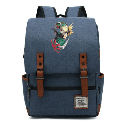 Anime My Heroes Academy Printed Youth School Bag For Men And Women Leisure Belt Buckle Classic Backpack