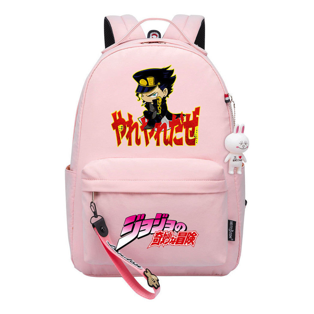 Comic Jojo's Wonderful Adventure Print Youth Student School Bag Leisure Bag Girl Backpack