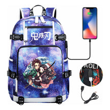 Cartoon Printed Usb Large Capacity Backpack For Men And Women's Leisure Travel Backpack