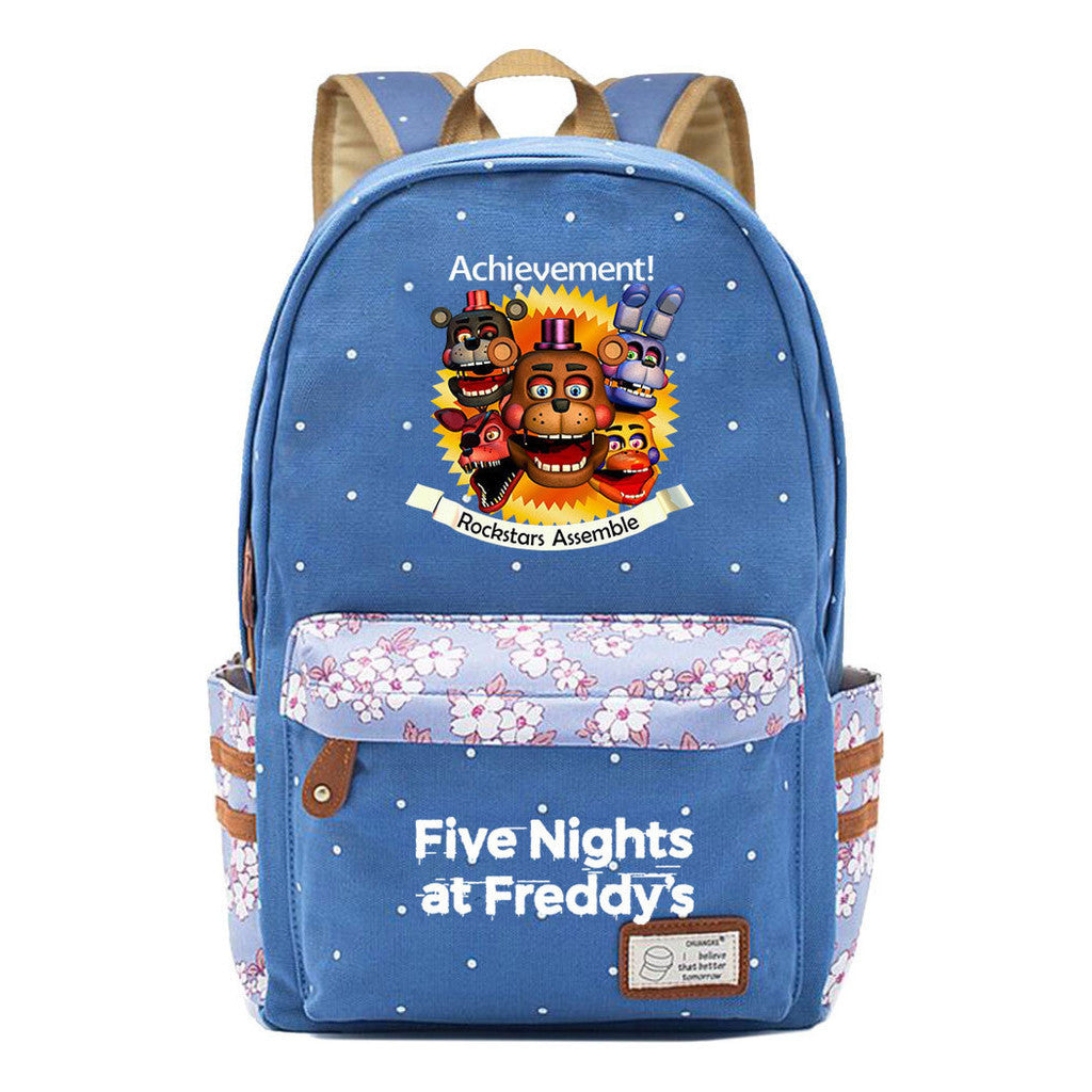 Toy Bear Game, Fashionable Print, Teenage Girl Student Backpack, Casual Canvas Backpack