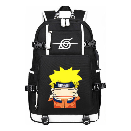 Naruto Usb Large Capacity Youth Student Backpack For Men And Women's Leisure Travel Backpack