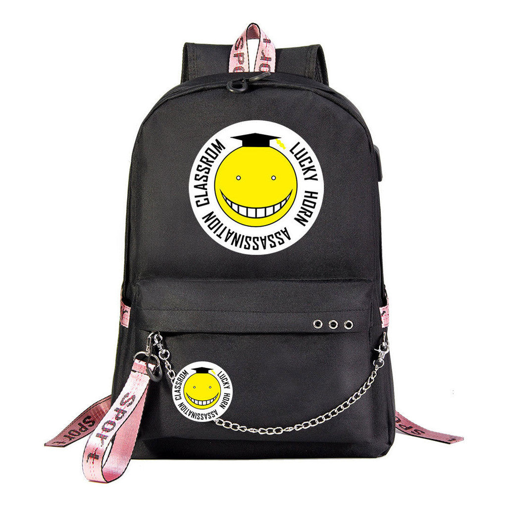 Anime Dark Usb Youth Student Backpack For Men And Women's Leisure Travel Backpack