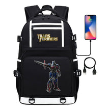 Cartoon Anime Deformation Mecha Print Usb Student Backpack For Men And Women Backpack Leisure Travel Bag