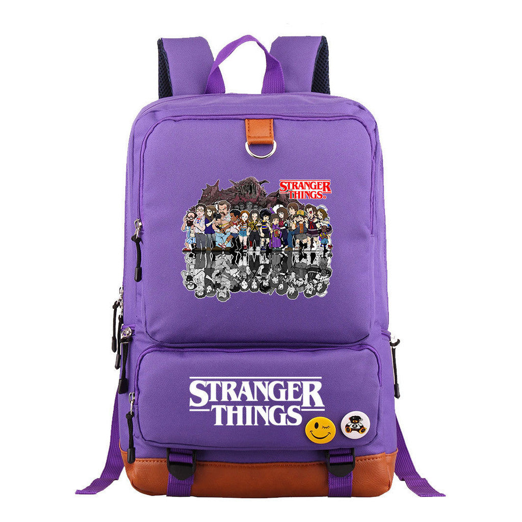 Strange Story Printed Youth Student School Bag Large Capacity Travel Bag Men's And Women's Backpack