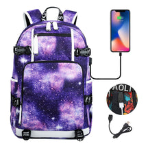 Printed Usb Youth Student School Bag Leisure Large Capacity Travel Backpack