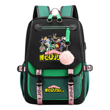My Heroes Academy Usb Youth Student Backpack With Casual Woven Strap Flip Back Backpack