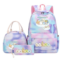 Game Corner Biology Student Girls School Bag Lunch Bag Three Piece Set Backpack Set
