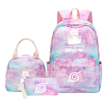 Naruto Teenage Student Girls School Bag Lunch Bag Three Piece Set Backpack Set