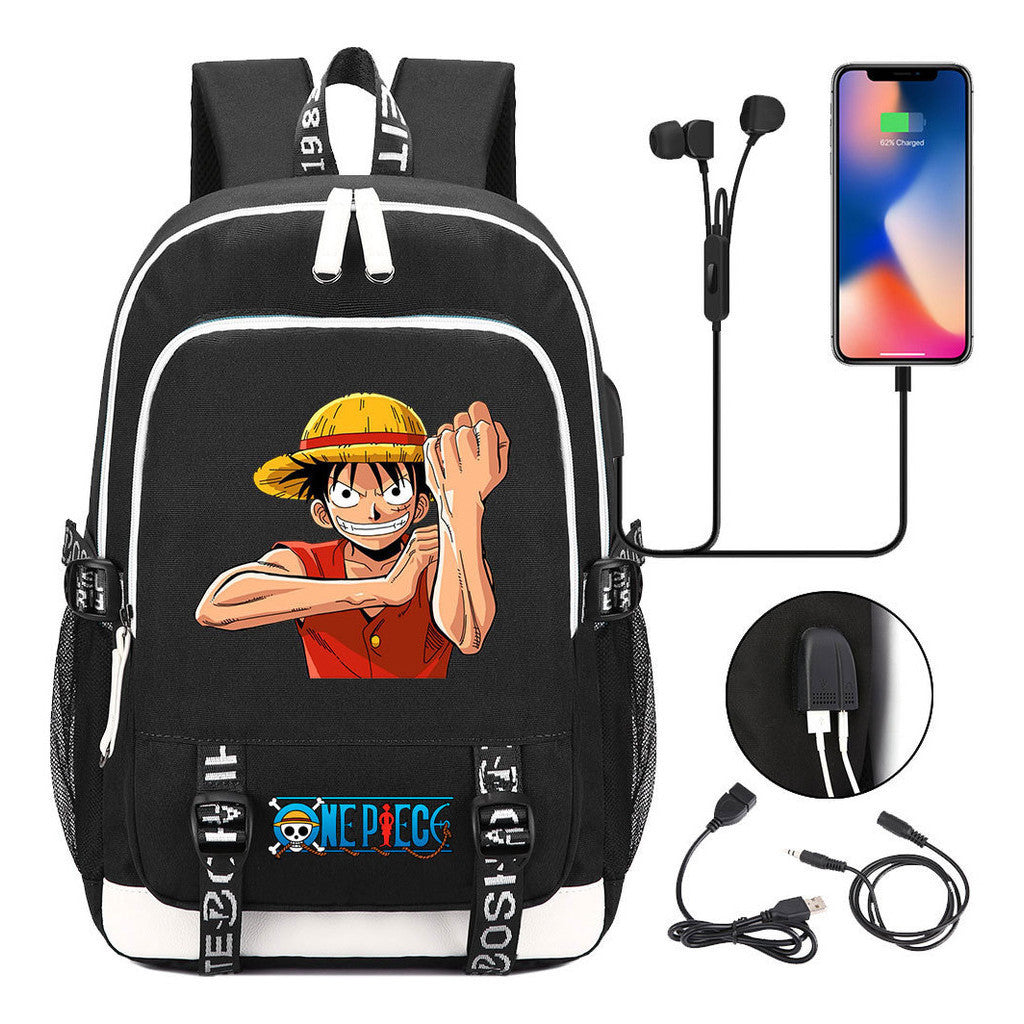 Anime Pirate Wang Lufei Youth Student School Bag Usb Men's And Women's Leisure Backpack