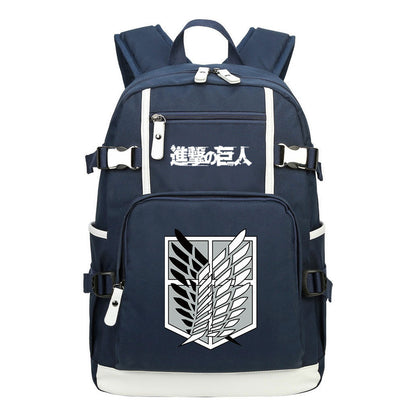 Giant Wings Of Cartoon And Anime Attack Youth Student Backpack, Leisure Travel Backpack