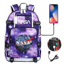 Nasa Fashion Printed Usb Student Backpack For Leisure Travel Backpack