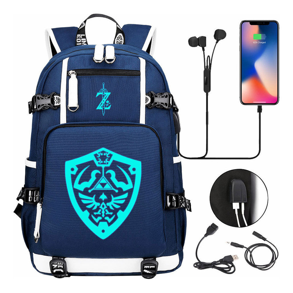 Legend Of Zelda Usb Youth Student Backpack For Men And Women's Leisure Travel Backpack