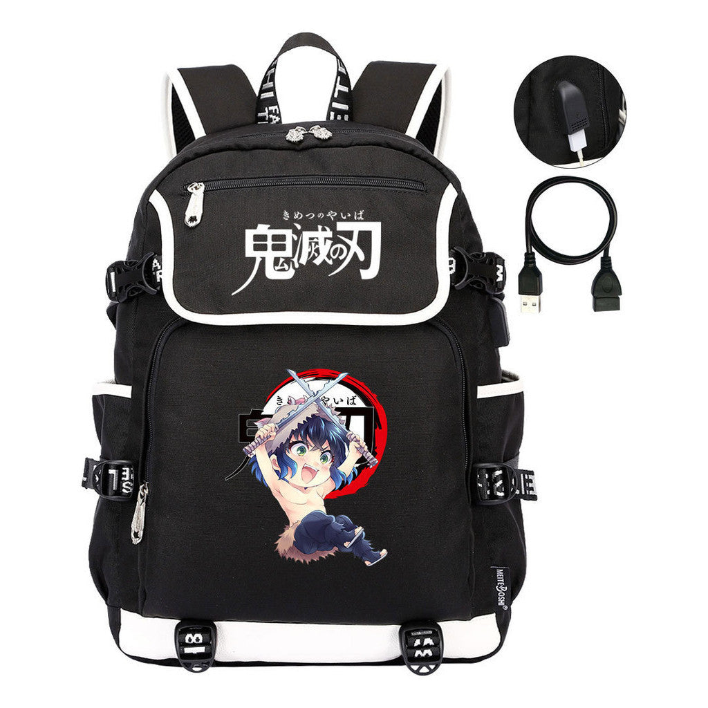 Anime Cartoon Usb Youth Student Backpack For Men And Women Leisure Backpack