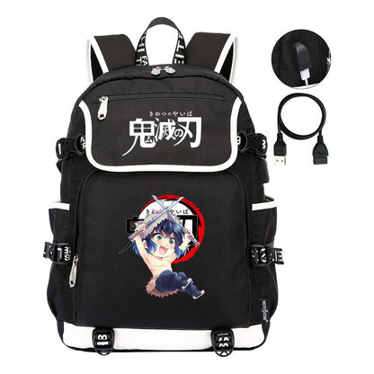 Anime Cartoon Usb Youth Student Backpack For Men And Women Leisure Backpack