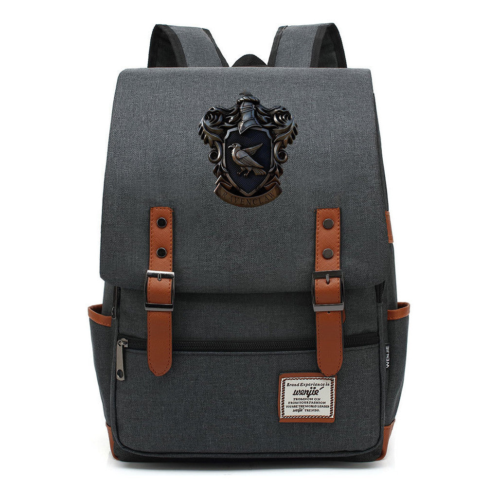 School Of Witchcraft And Wizardry Printed Youth Student School Bag Casual Belt Buckle Classic Backpack