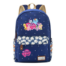 Pony Unicorn Youth Student School Bag Fragmented Canvas Girl Backpack