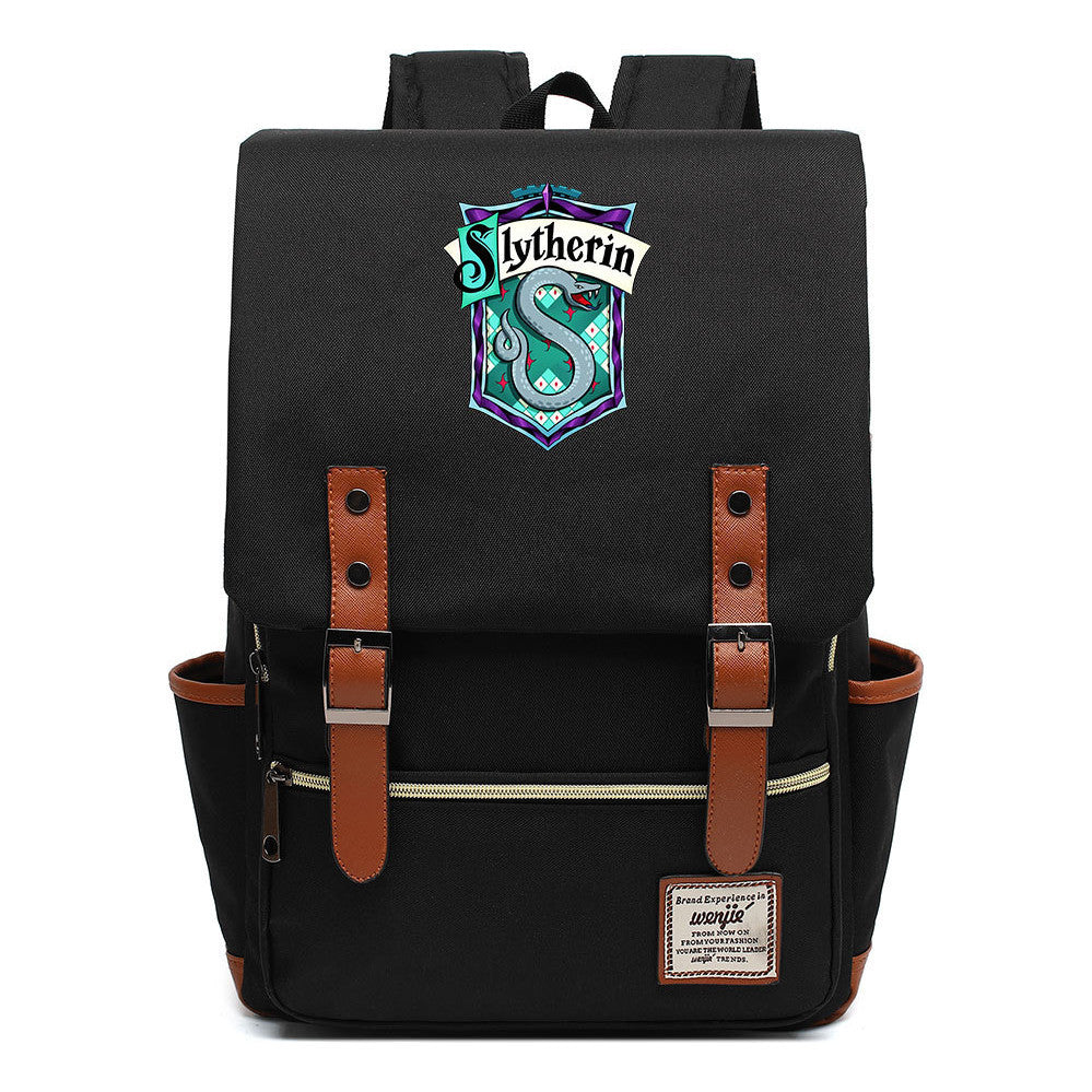 School Of Witchcraft And Wizardry Printed Youth Student School Bag Casual Belt Buckle Classic Backpack