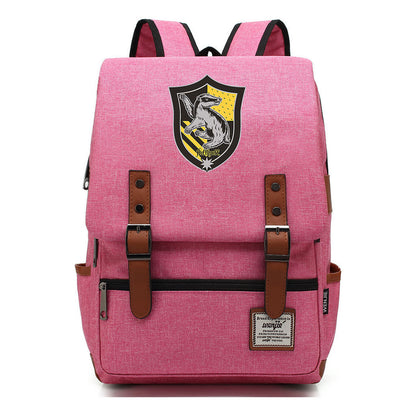 School Of Witchcraft And Wizardry Printed Youth Student School Bag Casual Belt Buckle Classic Backpack