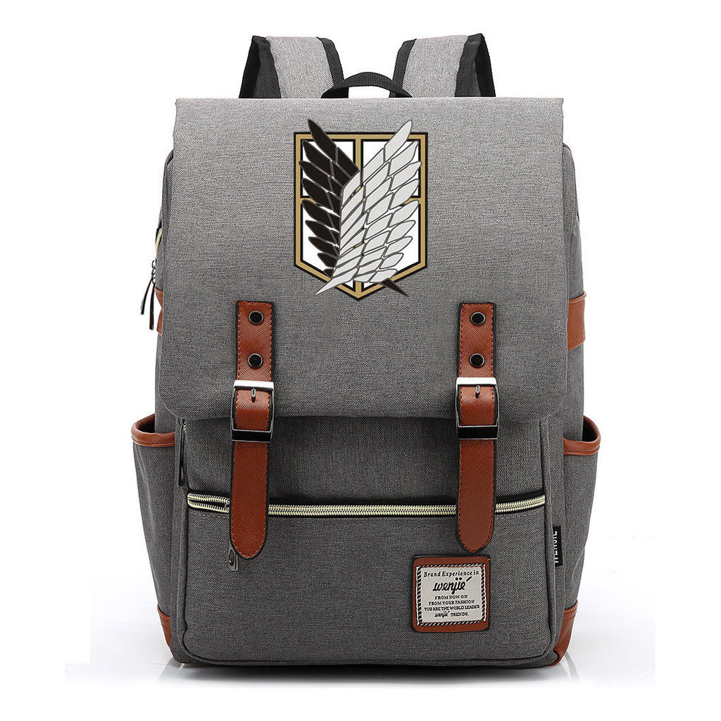 The Giant Of Manga Attack Printed Teenage Student Backpack For Men And Women With Casual Belt Buckle Classic Backpack 38*27*12.5cm