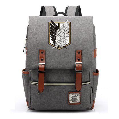 The Giant Of Manga Attack Printed Teenage Student Backpack For Men And Women With Casual Belt Buckle Classic Backpack 38*27*12.5cm