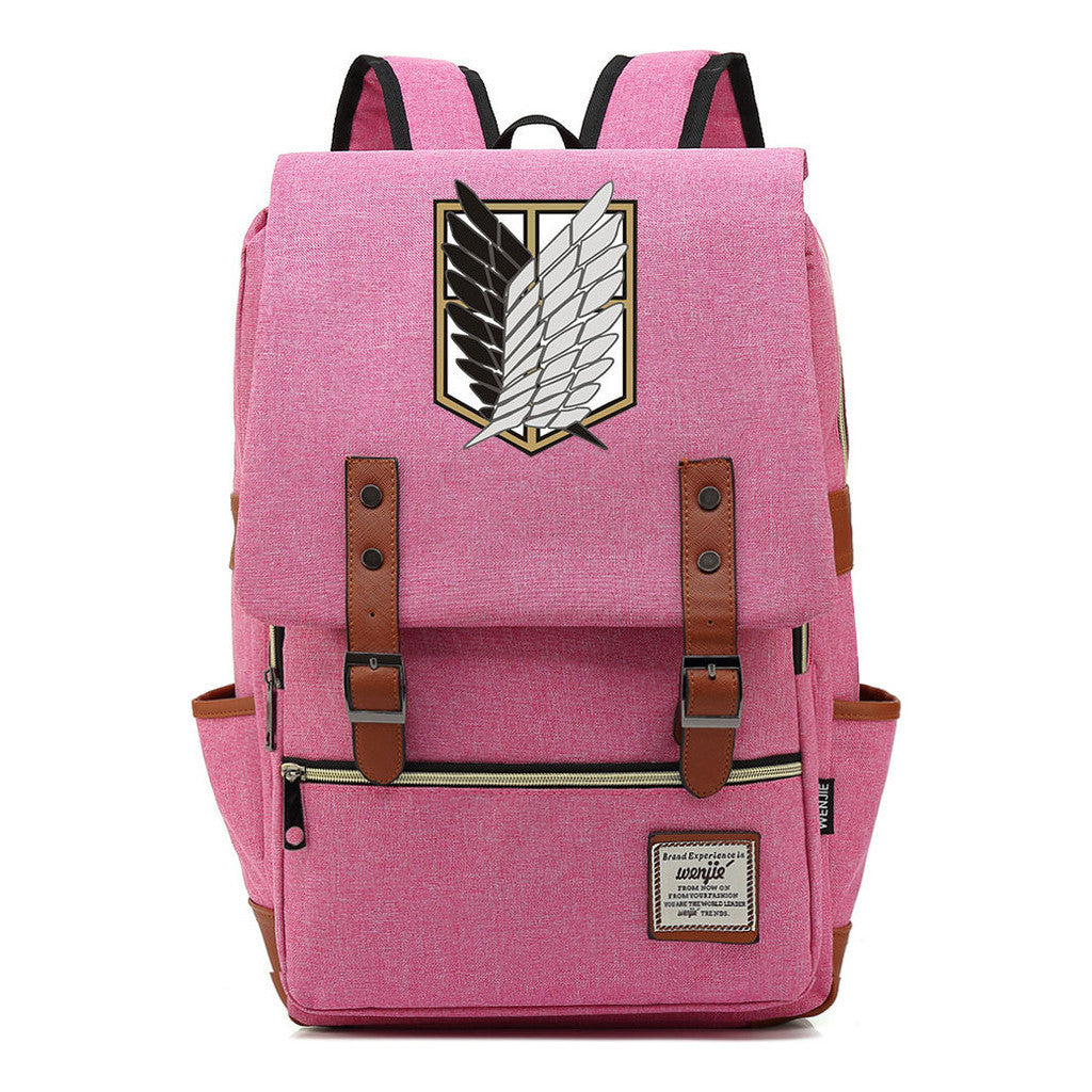 The Giant Of Manga Attack Printed Teenage Student Backpack For Men And Women With Casual Belt Buckle Classic Backpack 38*27*12.5cm