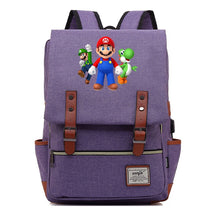 Super Mario Youth Student backpack USB casual backpack