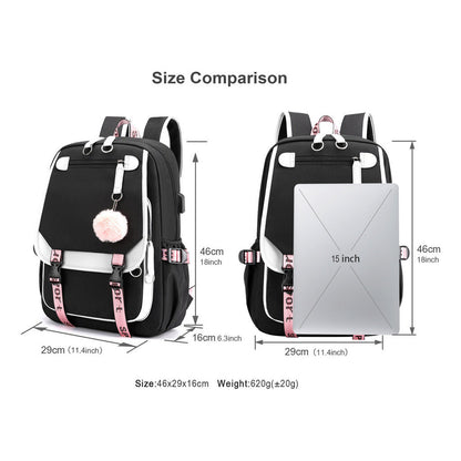 Super Mario Printed Usb Backpack For Men And Women, Casual Woven Strap Flip Back Backpack
