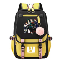 My Heroes Academy Usb Youth Student Backpack For Boys And Girls, Casual Woven Strap Flip Back Backpack
