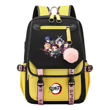 Cartoon Fashion Usb Youth Student Backpack Boy's And Girl's Leisure Ribbon Flip Backpack