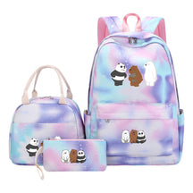 Cartoon Cute Three Cheap Bear Student Backpack Lunch Bag Three Piece Set Backpack Set