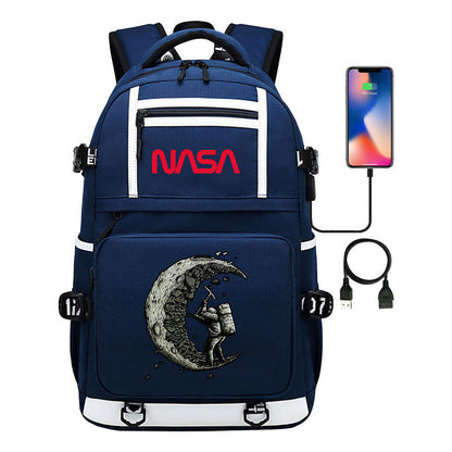 Printed Usb Youth School Bag Backpack Leisure Travel Backpack
