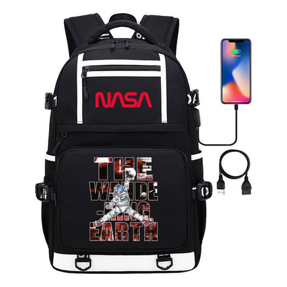 Printed Usb Youth School Bag Backpack Leisure Travel Backpack