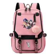 Comic Cartoon Fashion Usb Student Backpack Casual Woven Flap Backpack