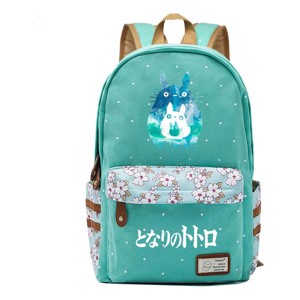 Printed Youth Student School Bag Fragmented Flower Leisure Backpack
