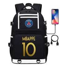 Golden Football Star Mbappe Usb Youth Student Backpack Boy's And Girl's Backpack Leisure Travel Backpack