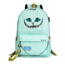Cheshire Cat Alice's Adventure In Wonderland Youth School Bag Men's And Women's Leisure Weaving Strap Backpack
