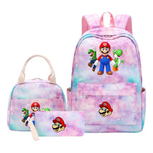 Super Mario Youth Student Girls School Bag Lunch Bag Three Piece Backpack Set