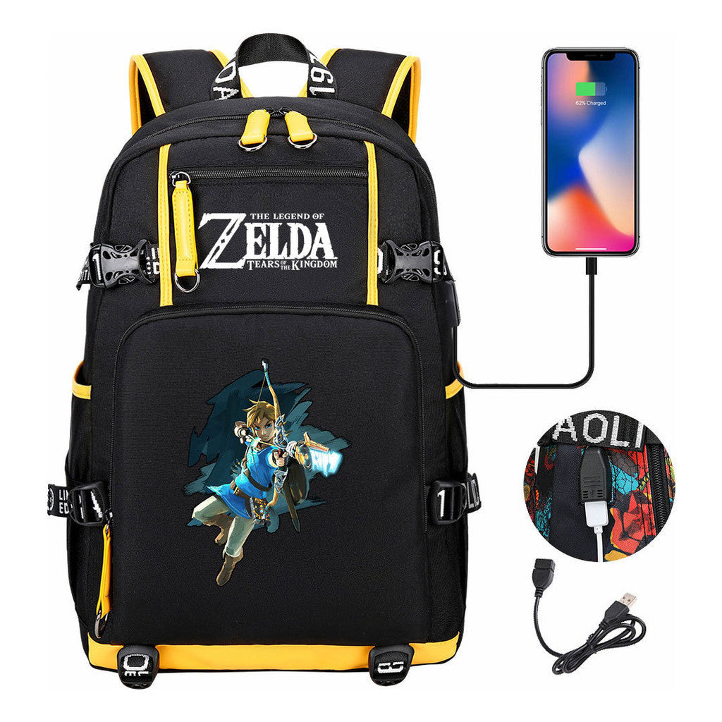 Legend Of Zelda Printed Youth Student Backpack For Men And Women With Large Capacity Leisure Travel Backpack