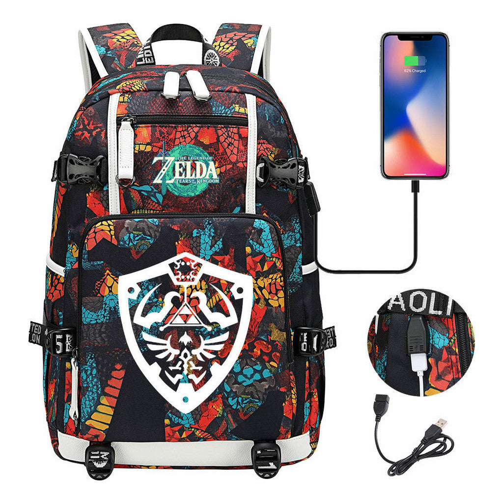 Printed Teenage Student Backpack For Men And Women's Leisure Travel Backpack