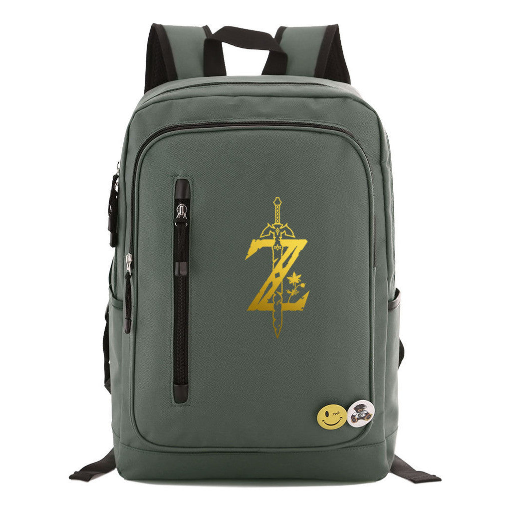 Golden Printed Youth Student Backpack For Men And Women's Leisure Travel Backpack