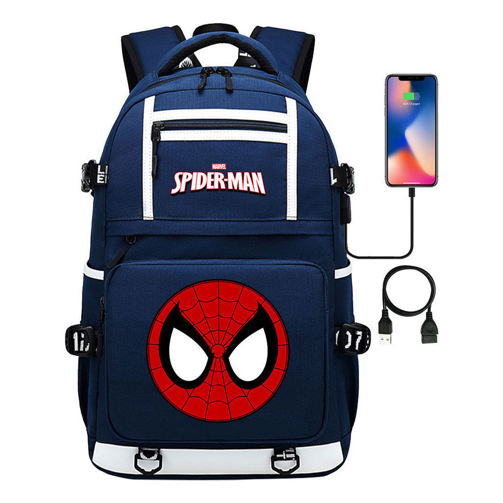 Superhero Printed Youth Student Backpack Men And Women's Leisure Travel Backpack